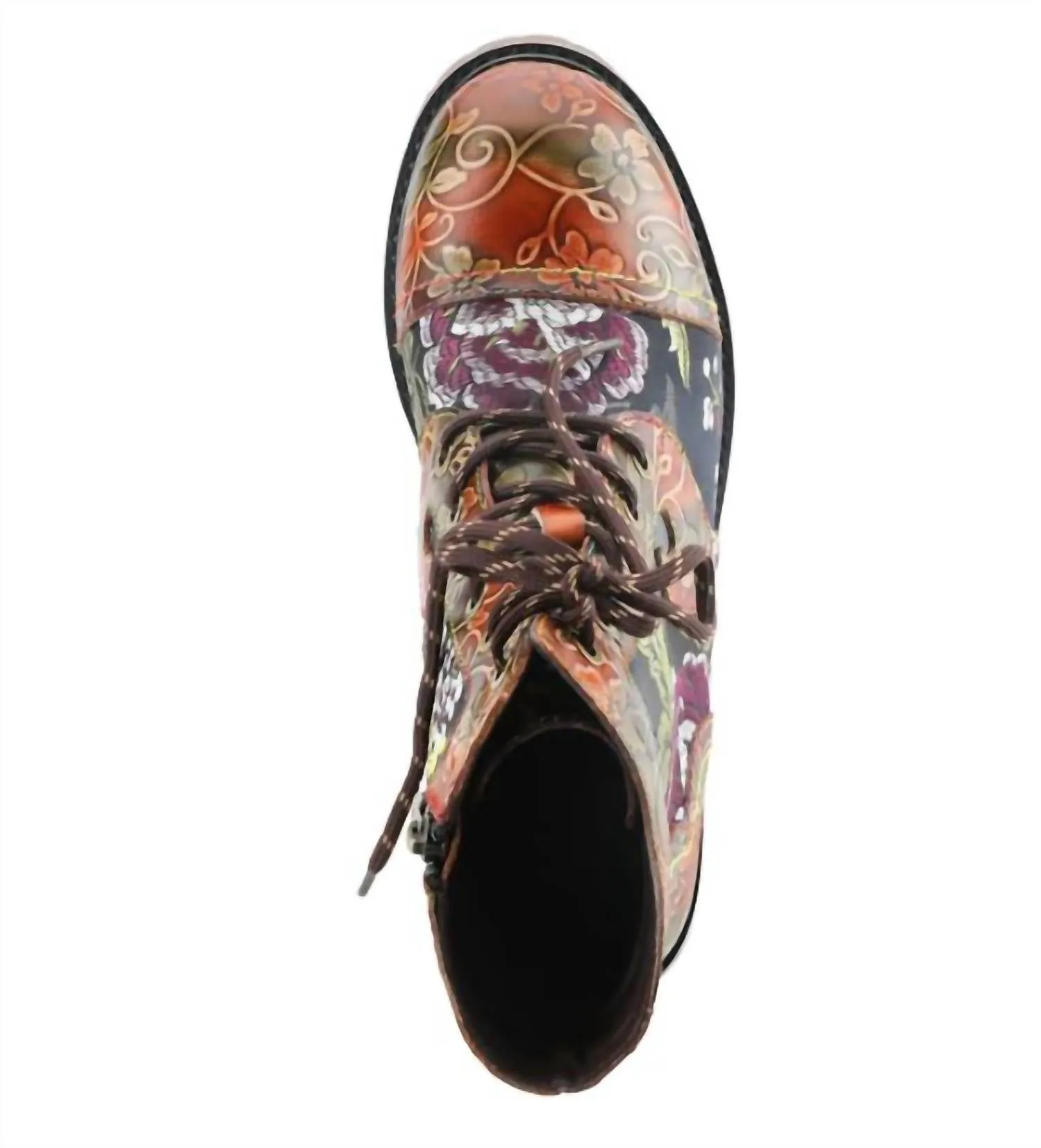 Women's Floral Leather Boots In Multicolor