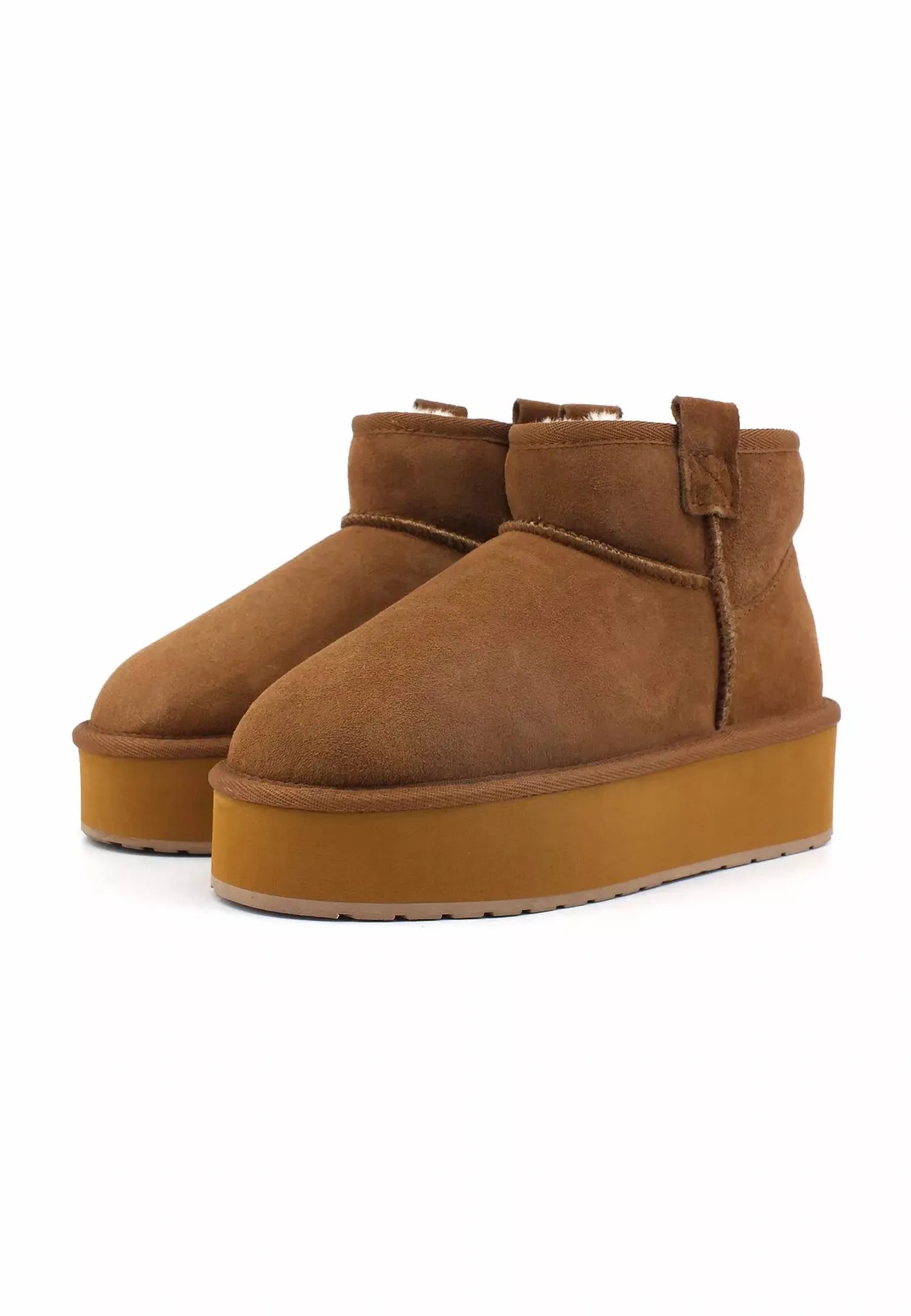 Women's Foy Flatform Micro Boots In Chestnut