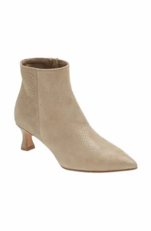 Women's Garvie Pointed Toe Leather Bootie In Beige