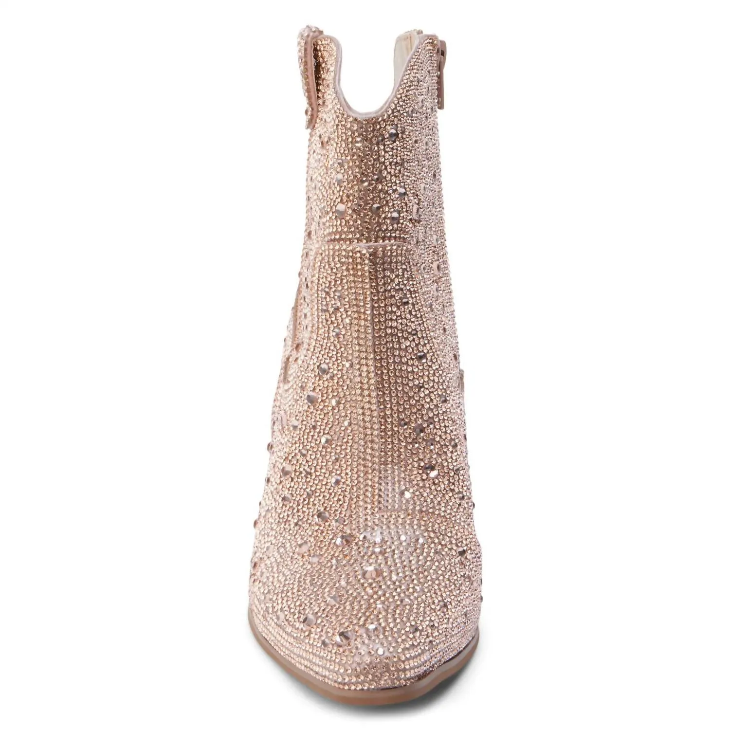 Women's Harlow Rhinestone Western Ankle Boots In Rose Gold
