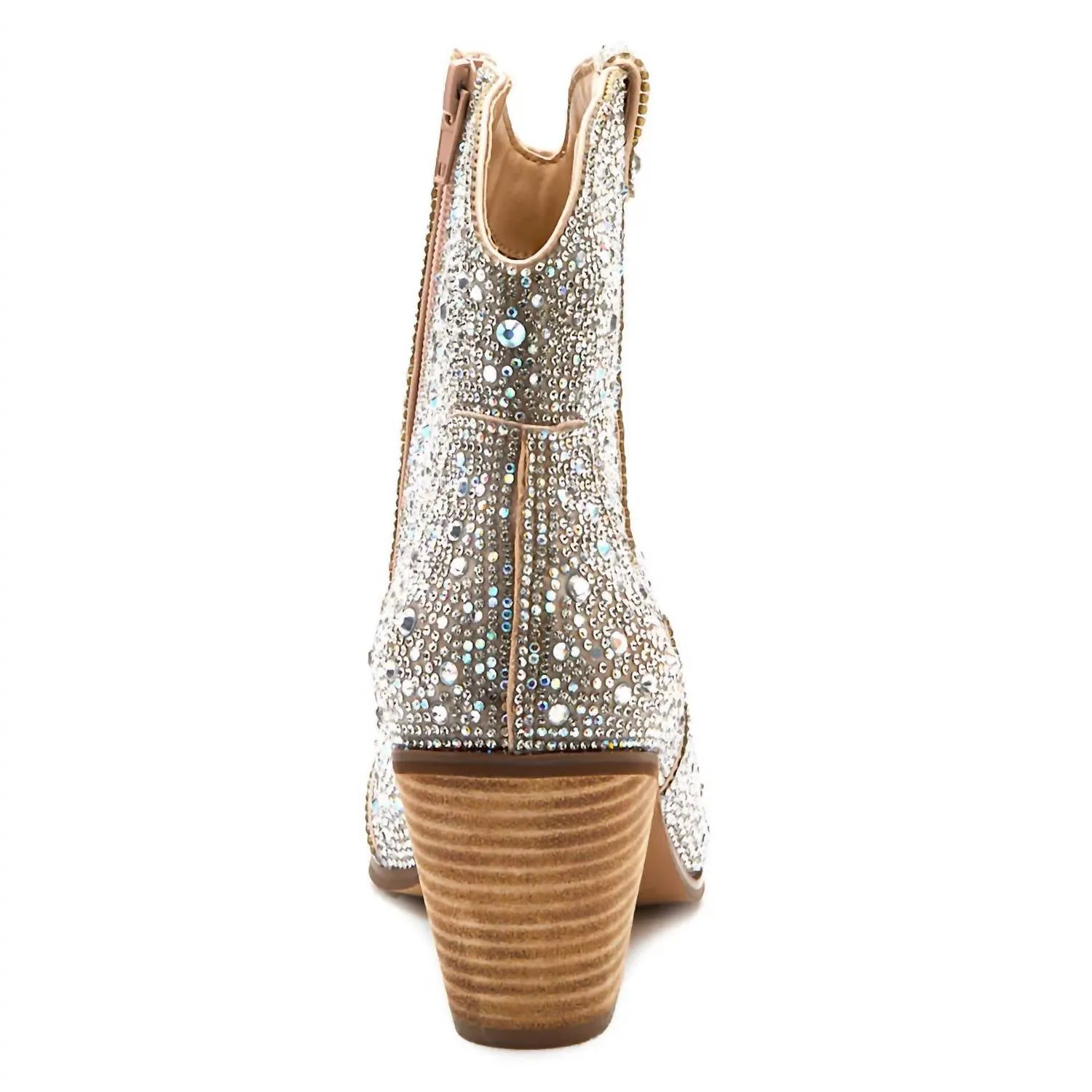 Women's Harlow Rhinestone Western Ankle Boots In Silver