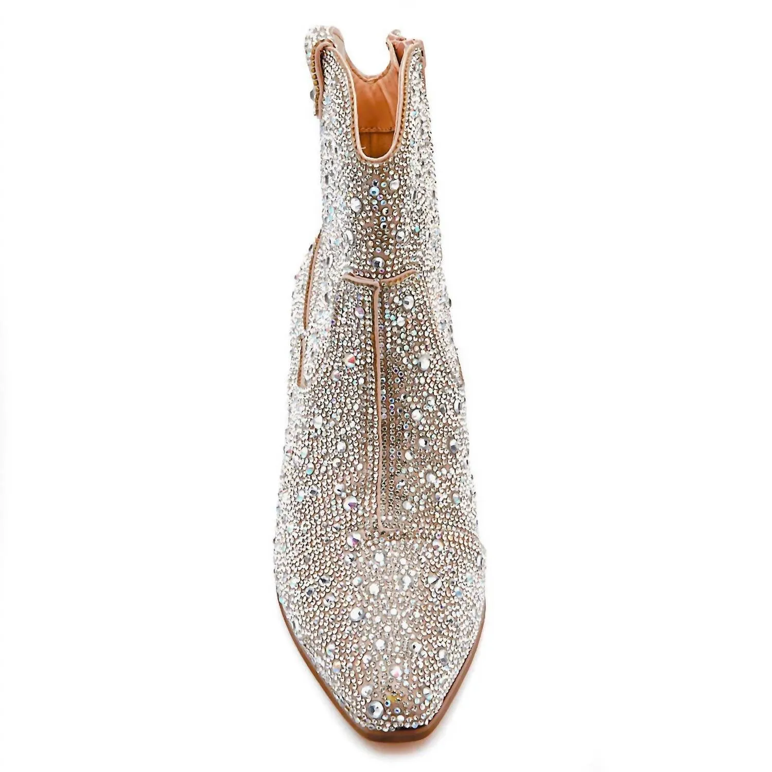 Women's Harlow Rhinestone Western Ankle Boots In Silver
