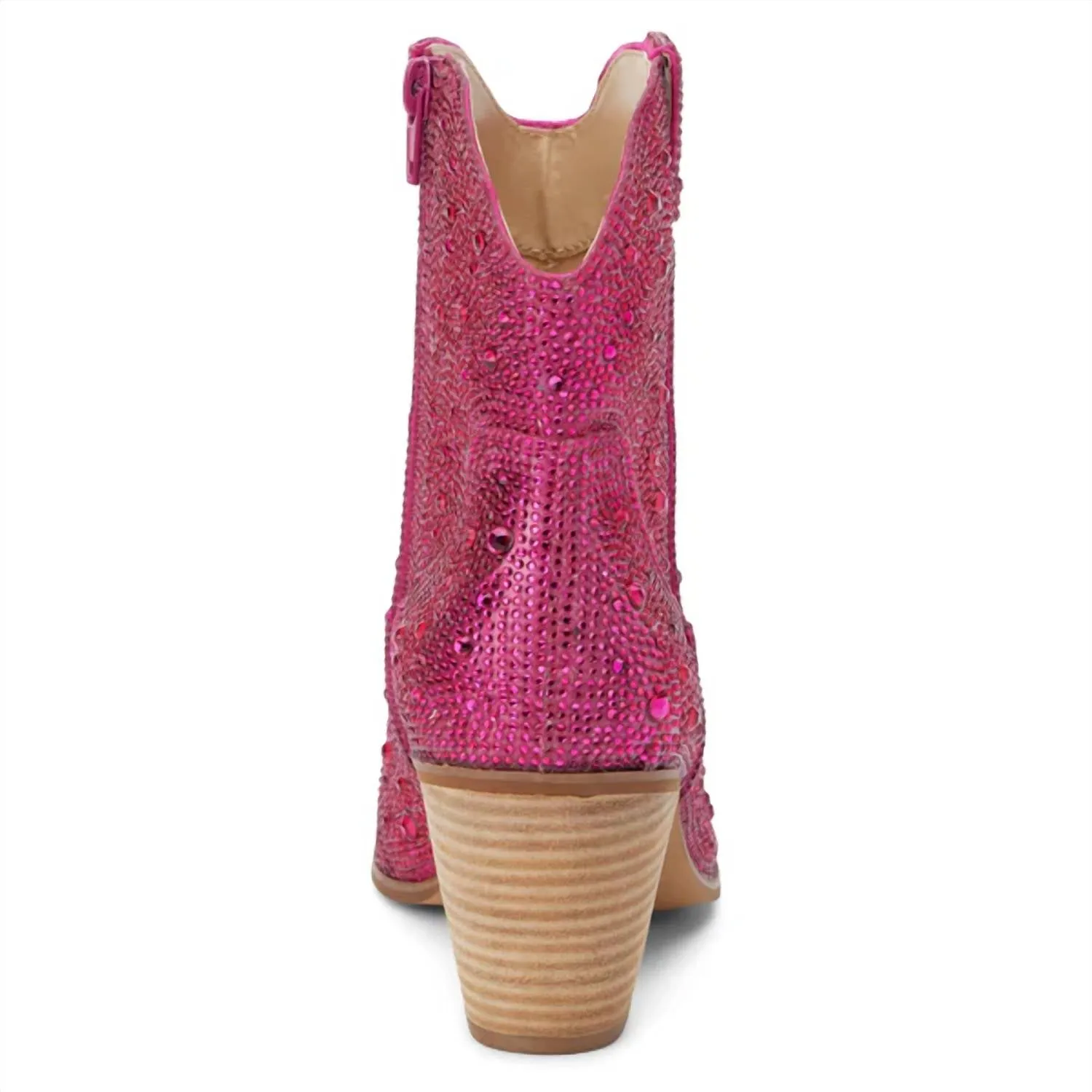 Women's Harlow Western Ankle Boots In Hot Pink Rhinestone