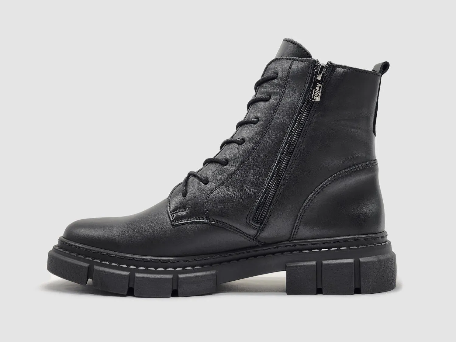 Women's Hebe Fur-Lined Zip-Up Leather Boots In Black