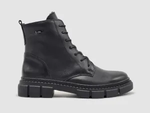 Women's Hebe Fur-Lined Zip-Up Leather Boots In Black