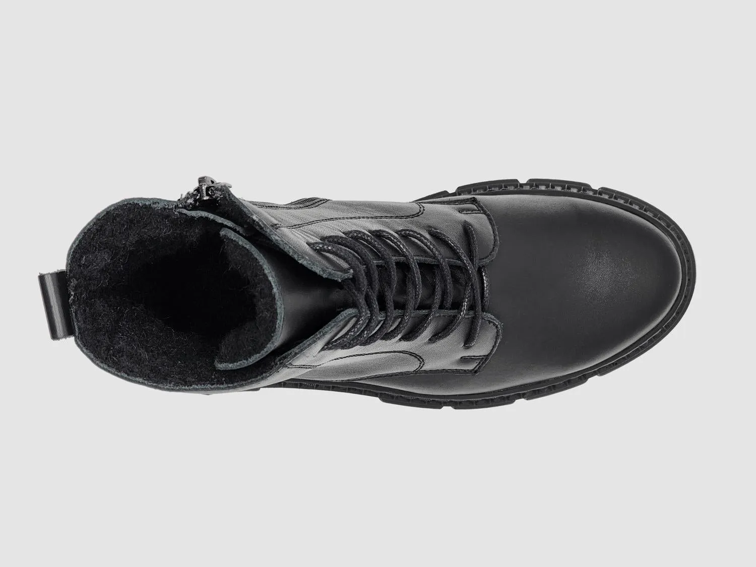 Women's Hebe Fur-Lined Zip-Up Leather Boots In Black