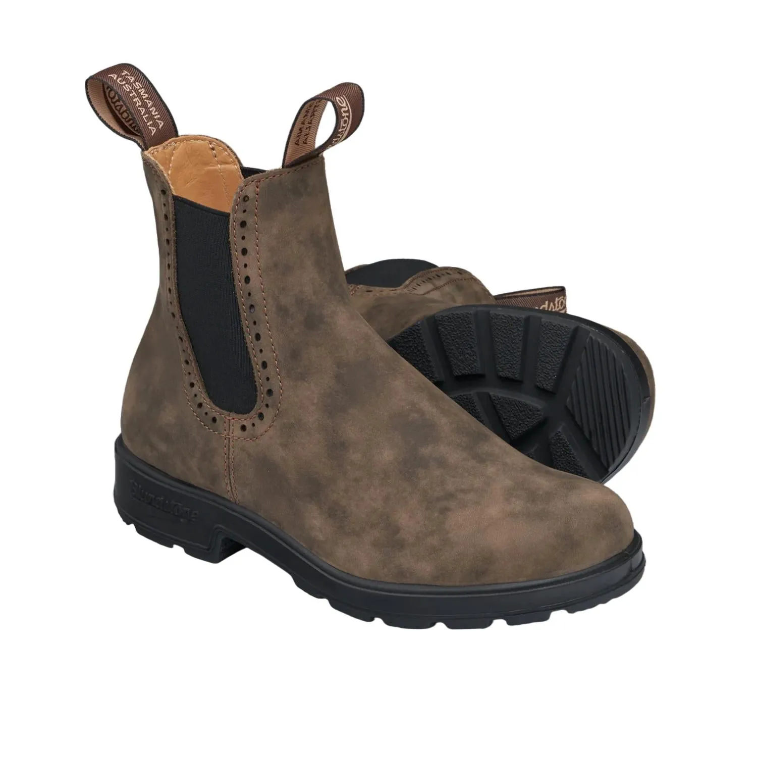 Women's High Top Elastic Sided Boot In Rustic Brown