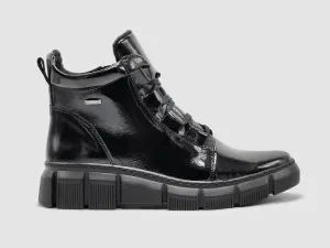 Women's Ino Fleece-Lined Zip-Up Leather Boots In Black