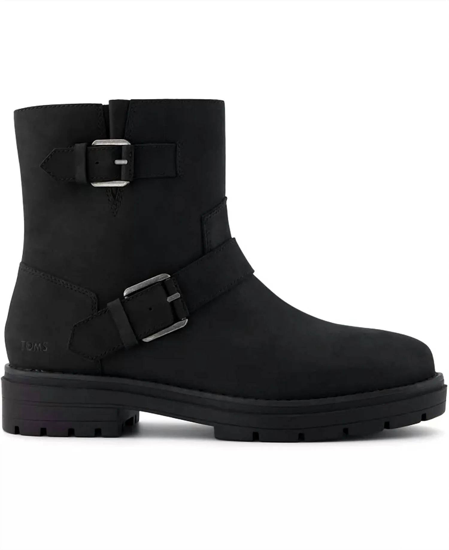 Women's Ionie Moto Buckle Lug Sole Boots In Black