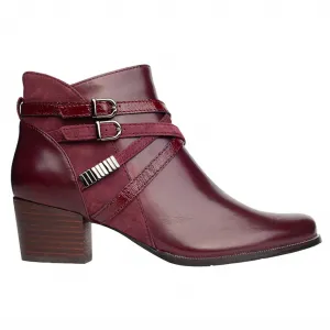 Women's Isabel 120 Leather Bootie In Bordo