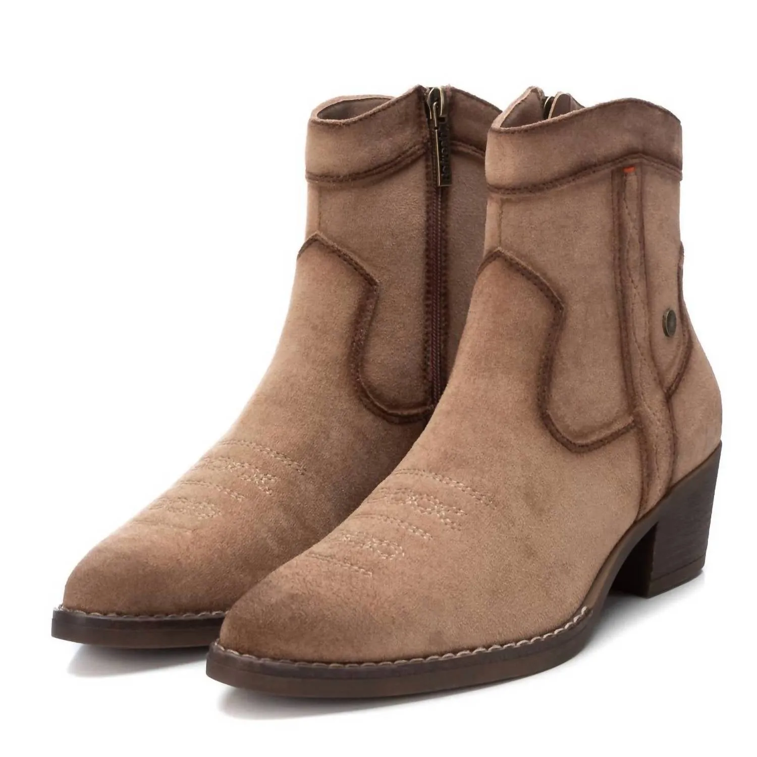 Women's Italian Western Booties In Light Brown