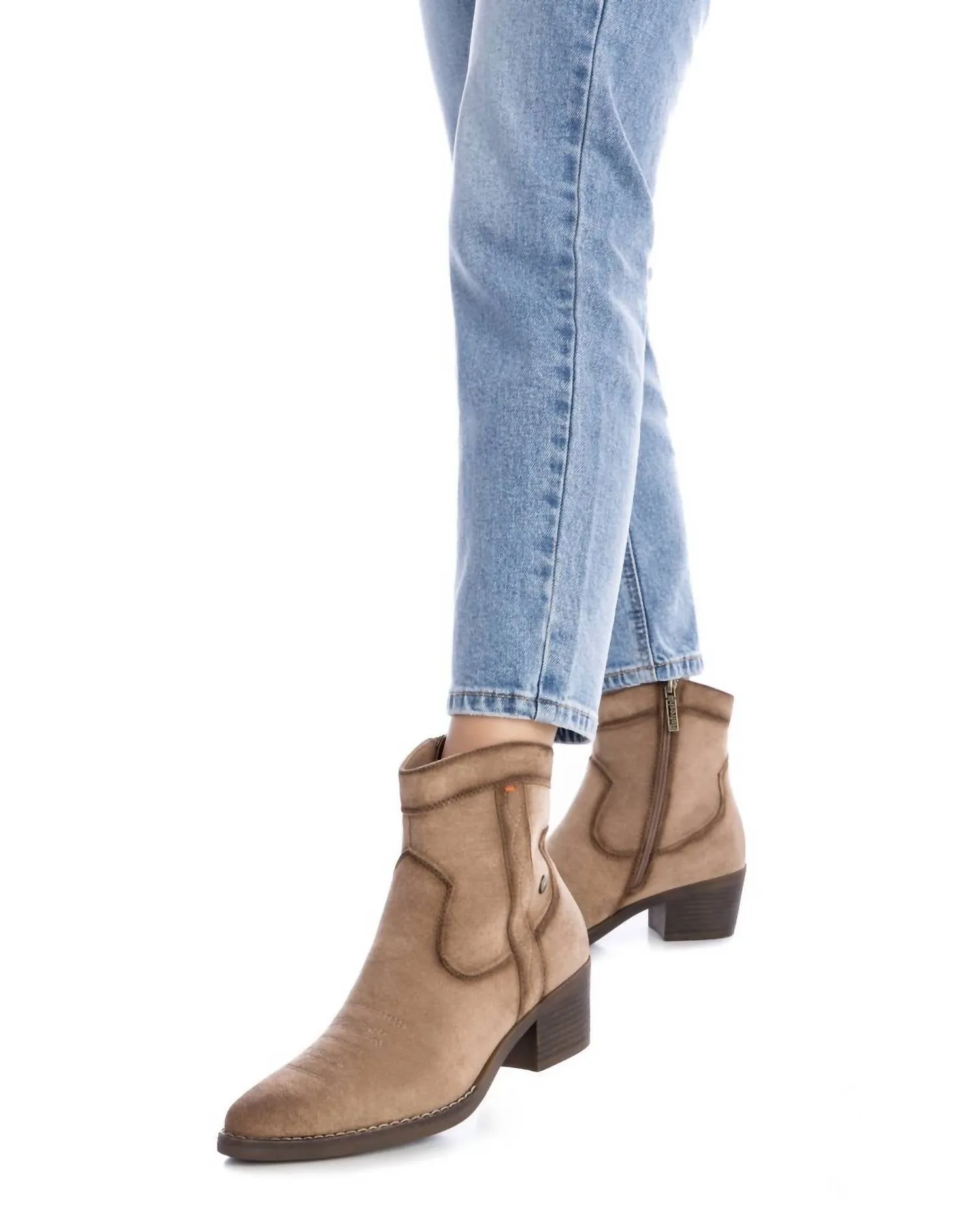 Women's Italian Western Booties In Light Brown