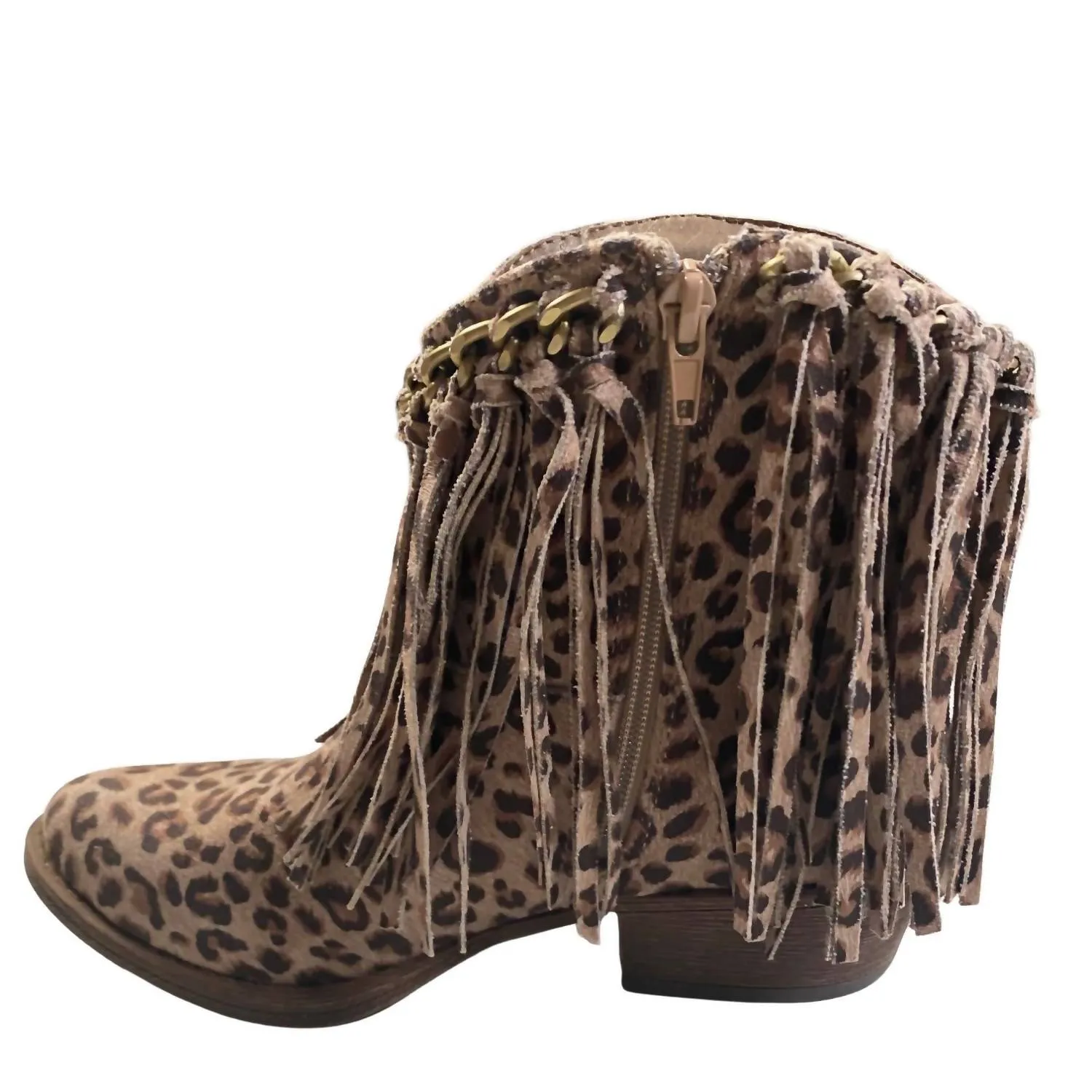 Women's Juno Fringe Short Boot In Leopard
