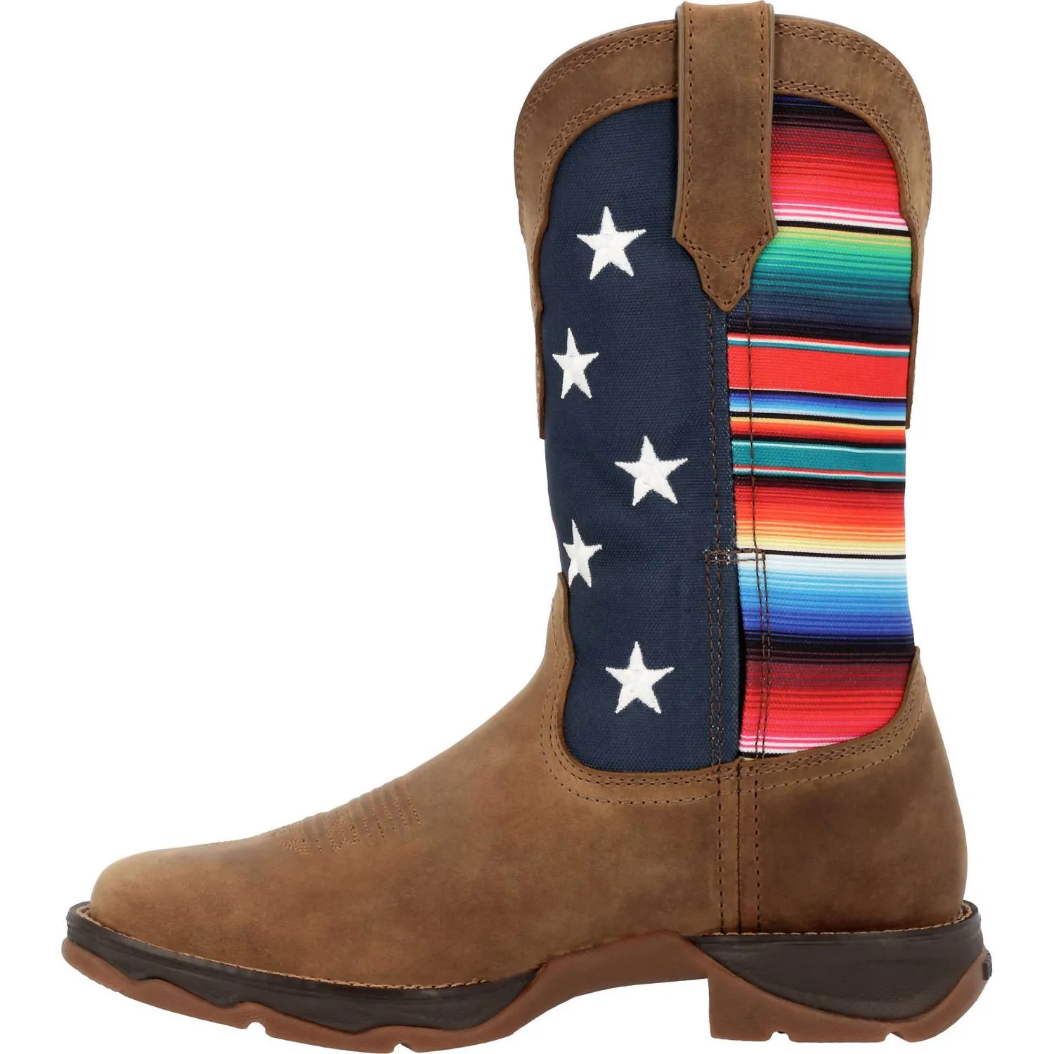 Women's Lady Rebel Serape Flag Western Boot In Brown/multi