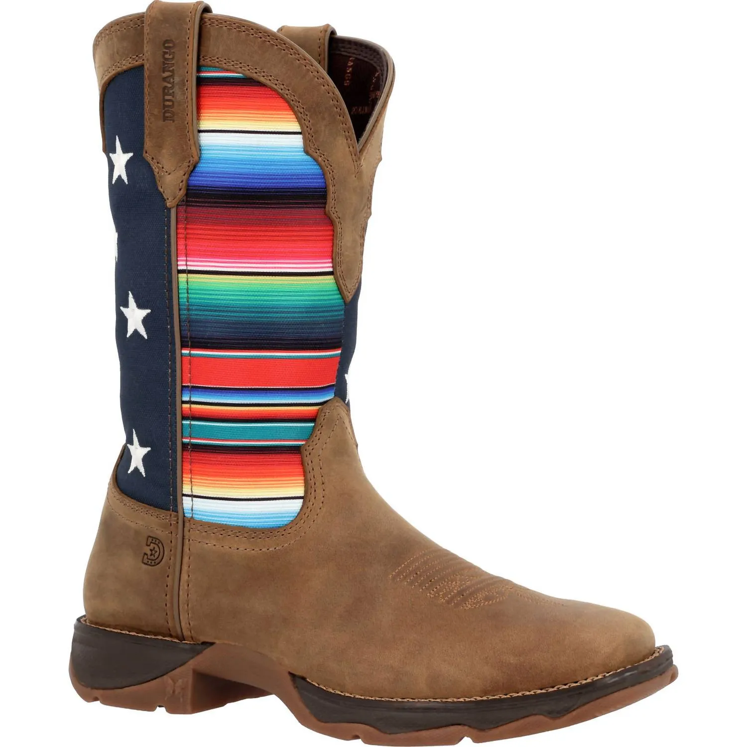 Women's Lady Rebel Serape Flag Western Boot In Brown/multi
