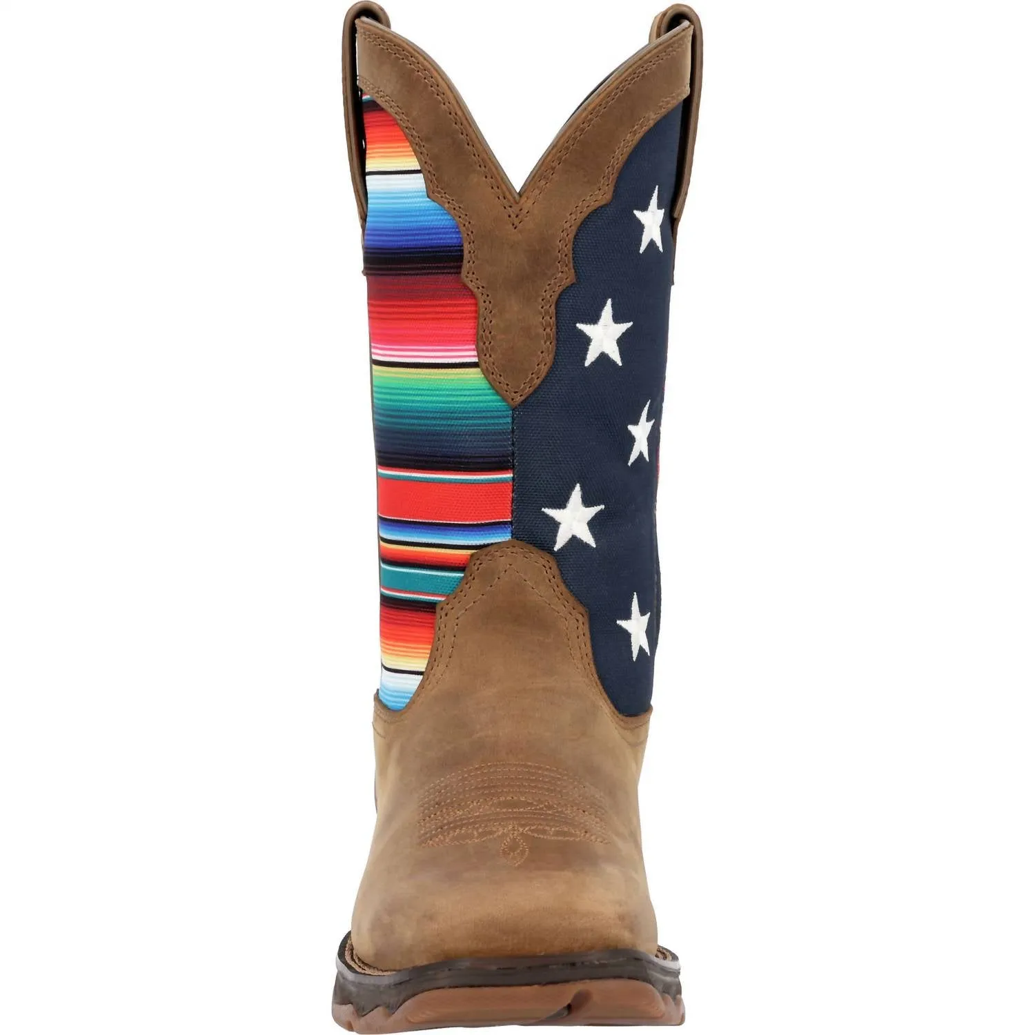 Women's Lady Rebel Serape Flag Western Boot In Brown/multi