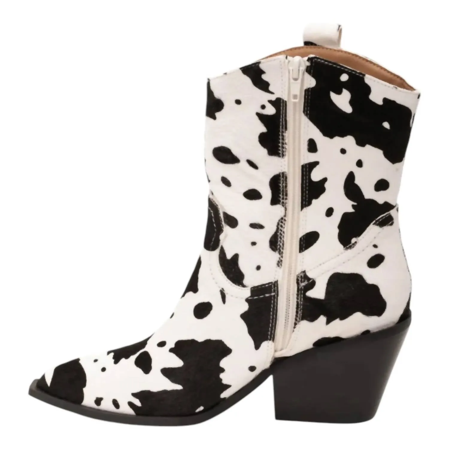 Women's Lainey Cow Bootie In Black/white