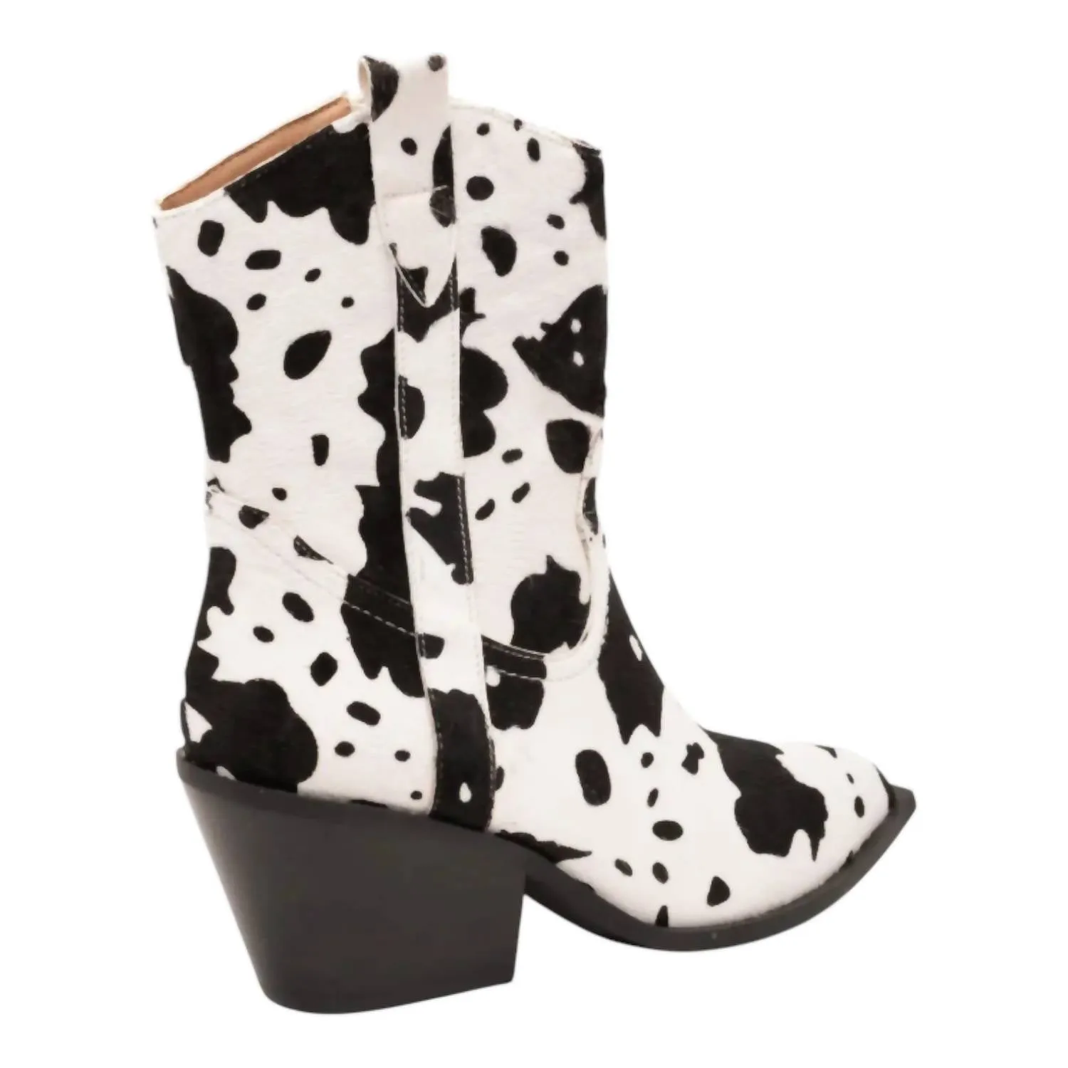 Women's Lainey Cow Bootie In Black/white