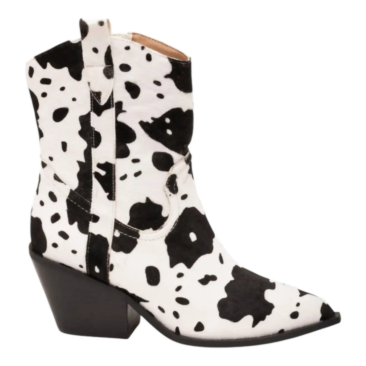 Women's Lainey Cow Bootie In Black/white
