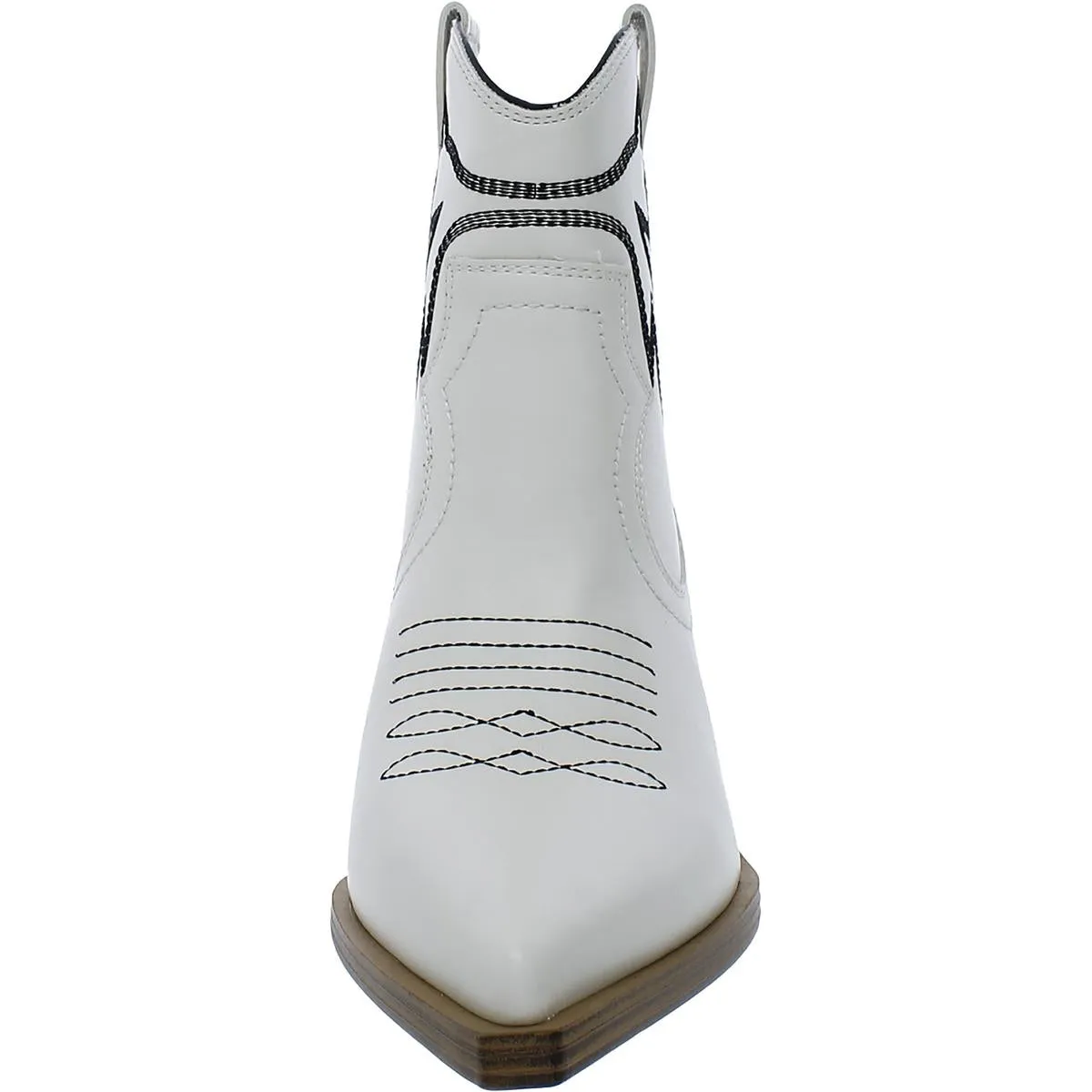 Womens Leather Block Heel Booties
