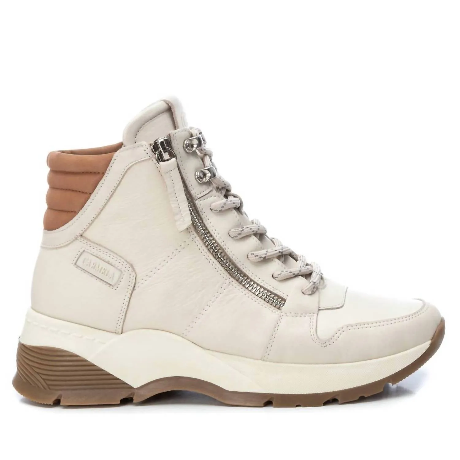 Women's Leather Booties In Ice