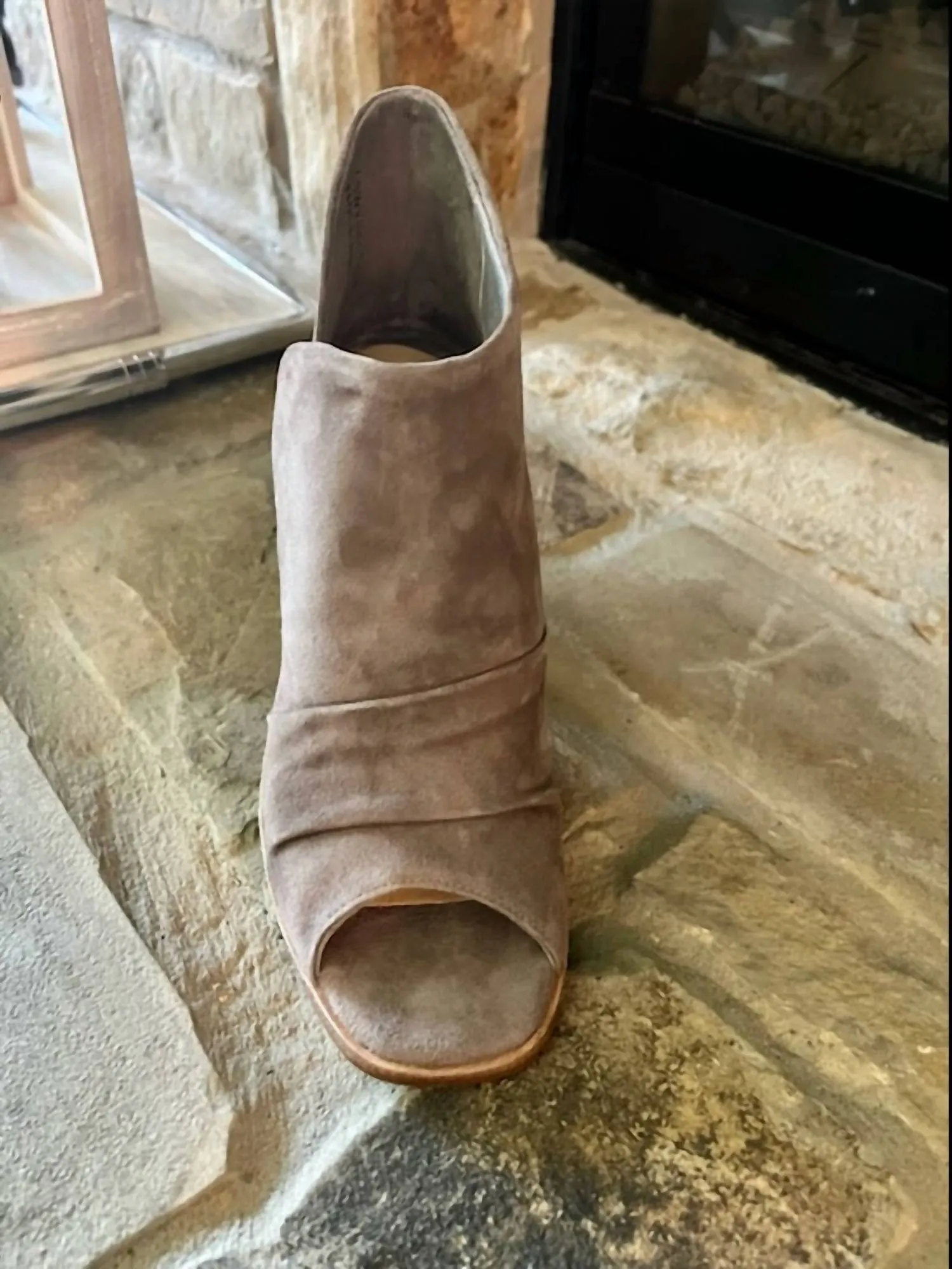 Women's Luxury 42 Gold Loyalty Peep Hole Bootie In Grey