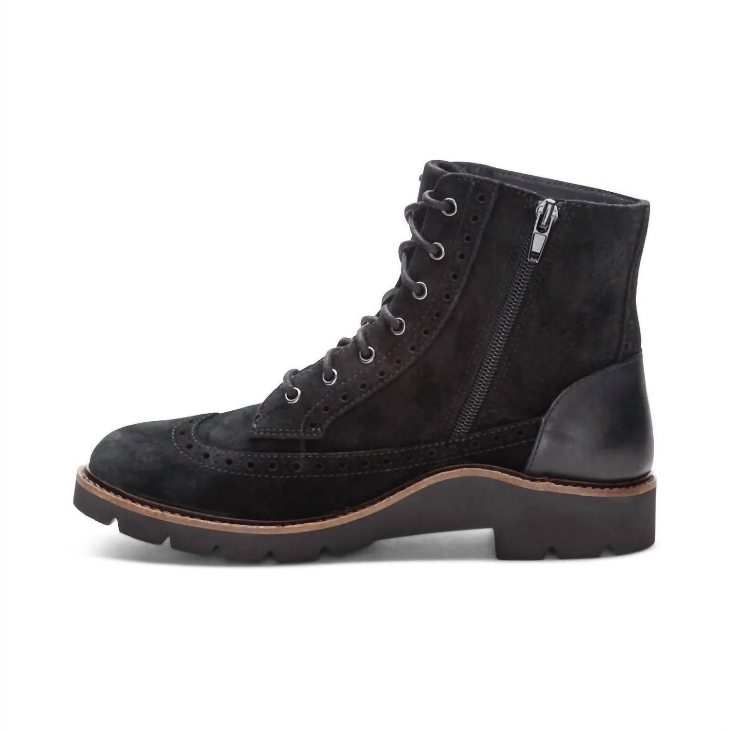 Women's Margot Brogue Lace-Up Boots In Black
