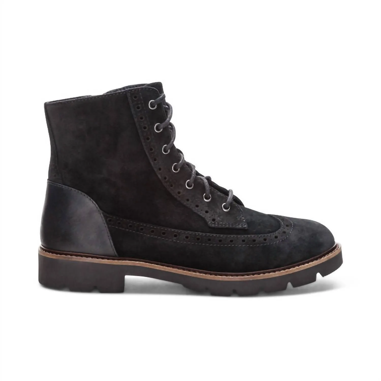 Women's Margot Brogue Lace-Up Boots In Black