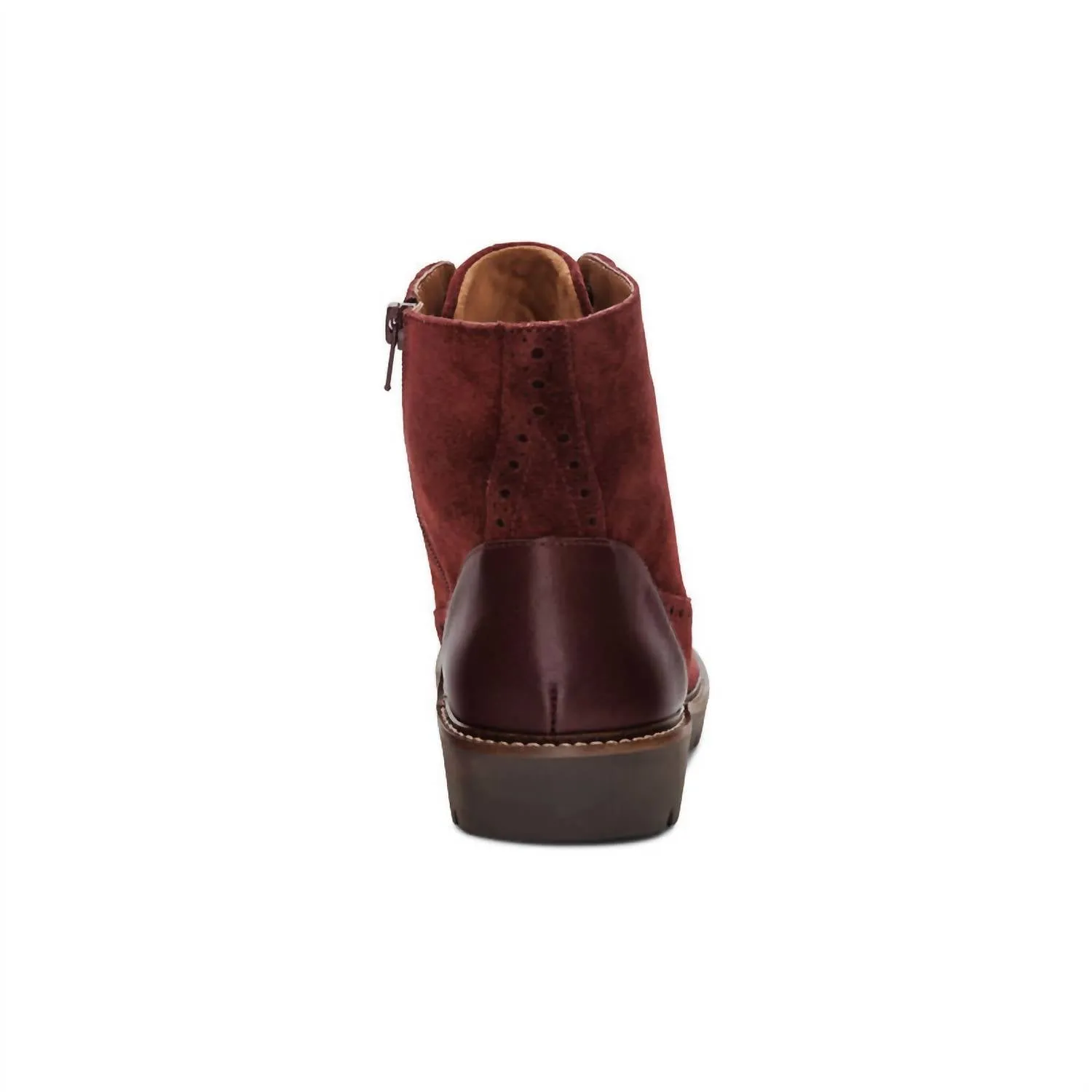 Women's Margot Brogue Lace-Up Boots In Dark Red