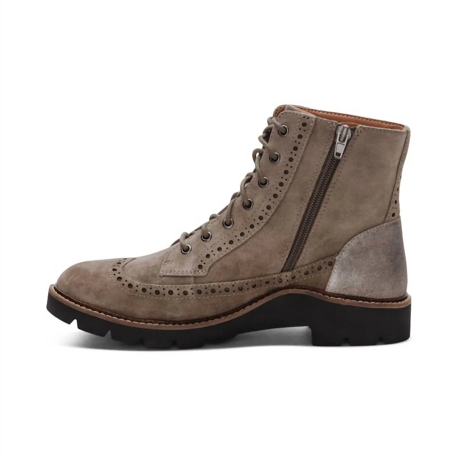 Women's Margot Brogue Lace-Up Boots In Taupe