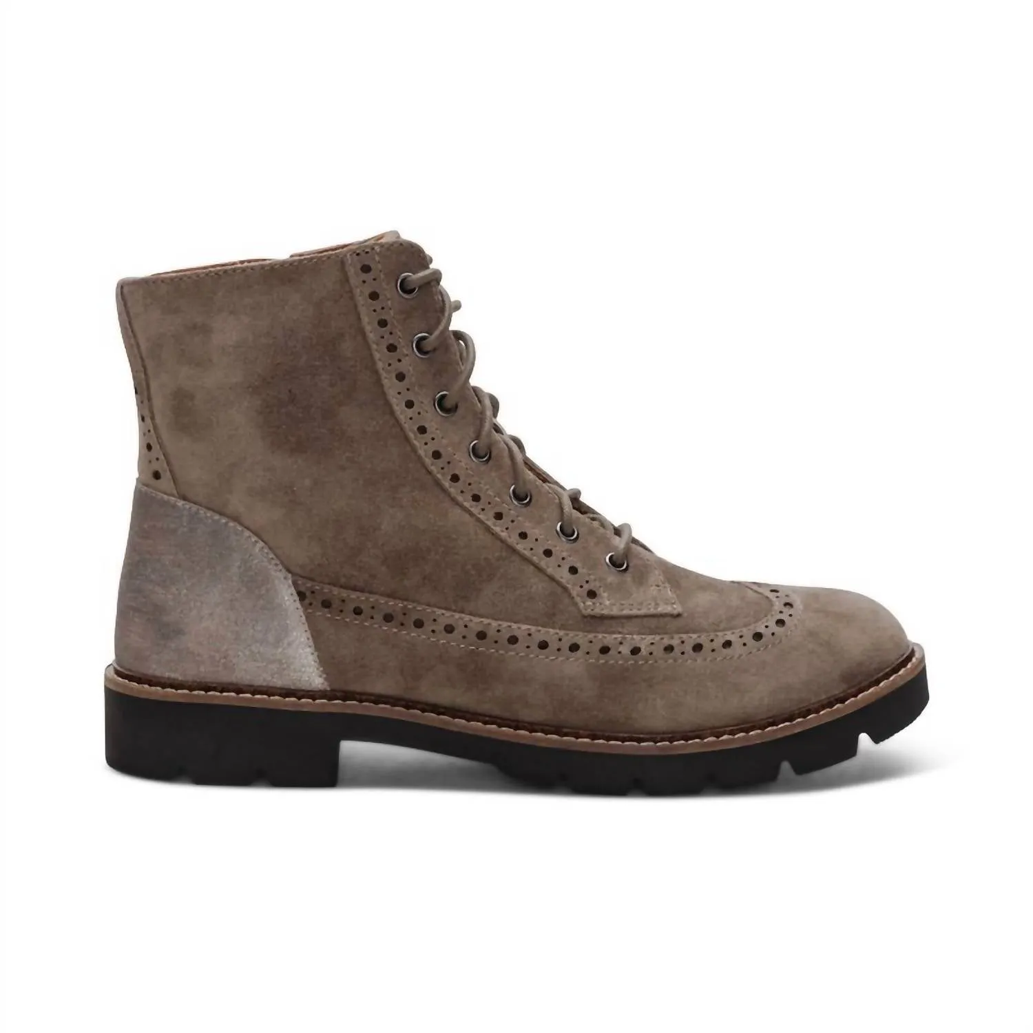 Women's Margot Brogue Lace-Up Boots In Taupe