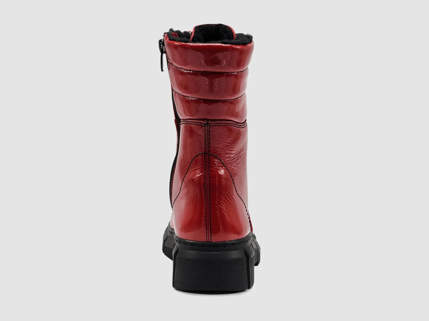 Women's Medusa Fur-Lined Zip-Up Leather Boots In Red