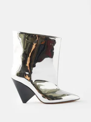 Women's Miyako Metallic Pointed Booties In Silver