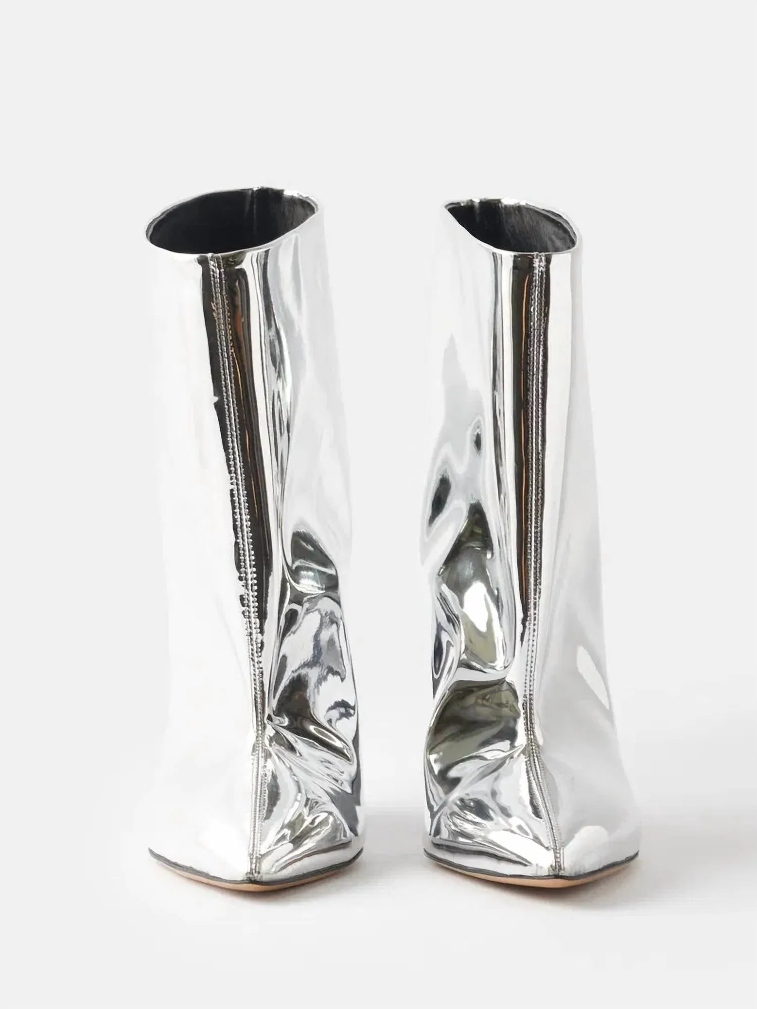 Women's Miyako Metallic Pointed Booties In Silver