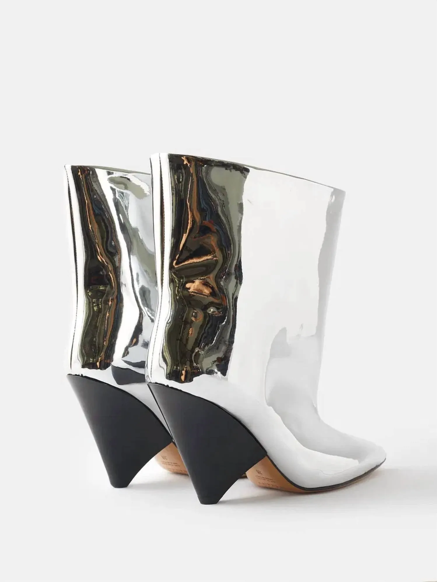 Women's Miyako Metallic Pointed Booties In Silver