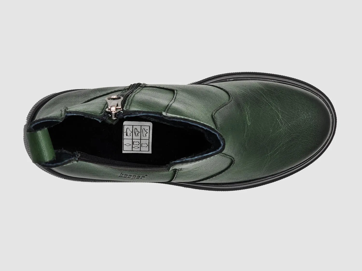 Women's Modern Insulated Zip-Up Chelsea Leather Boots In Green