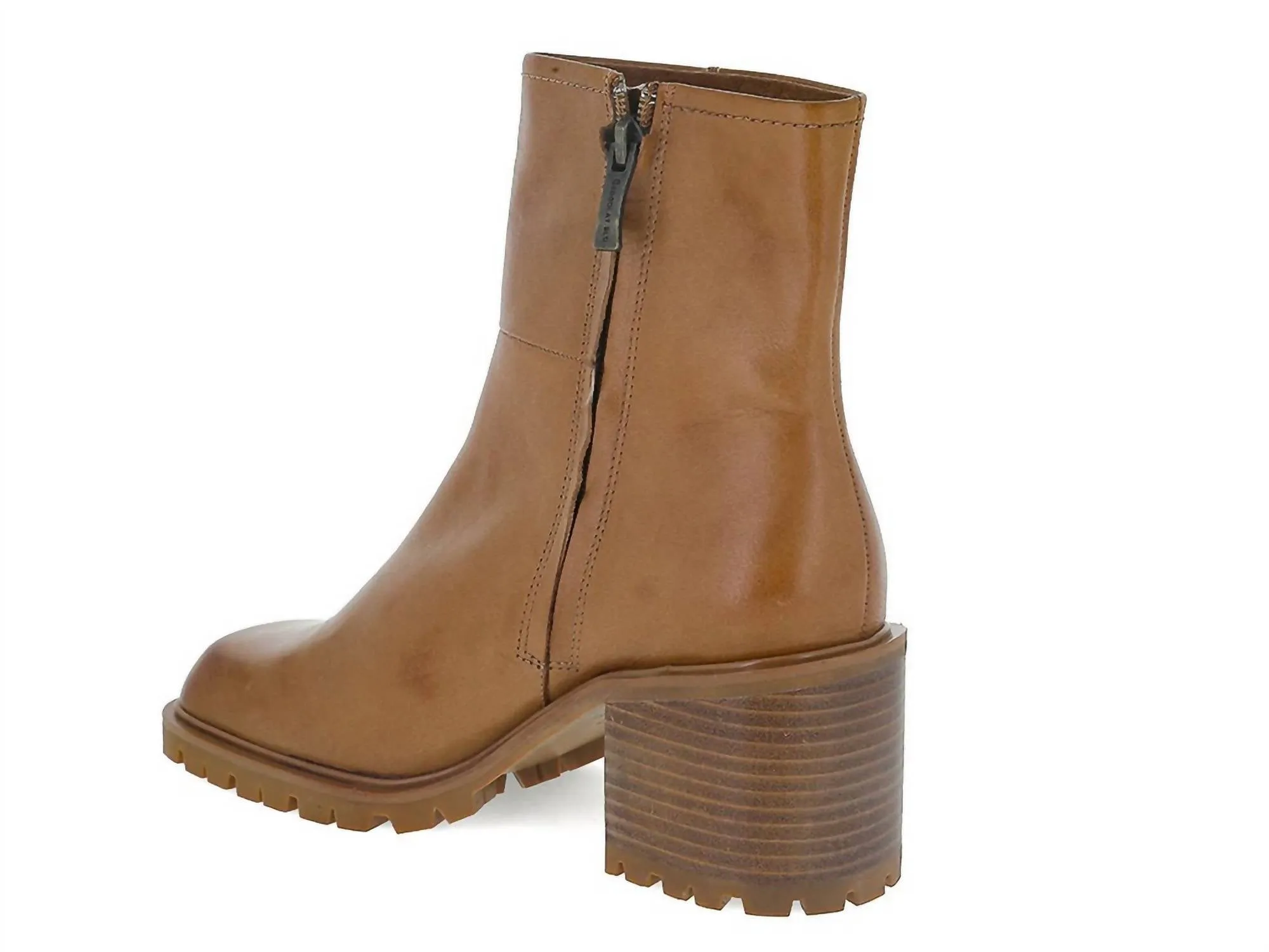 Women's Navi Boots In Tan Leather