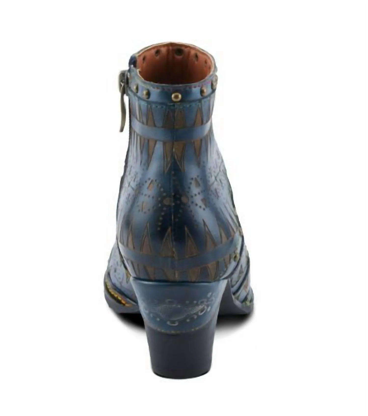 Women's Niobe Leather Bootie In Navy-Multi