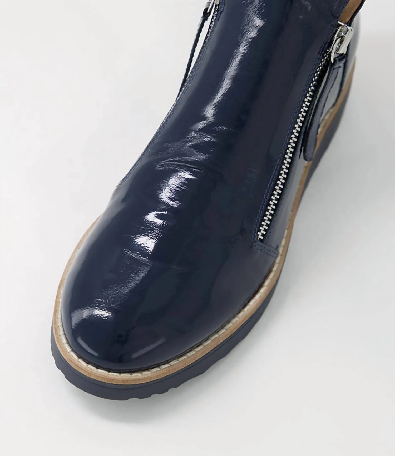 Women's Ohmy Leather Ankle Boots In Navy/navy Sole