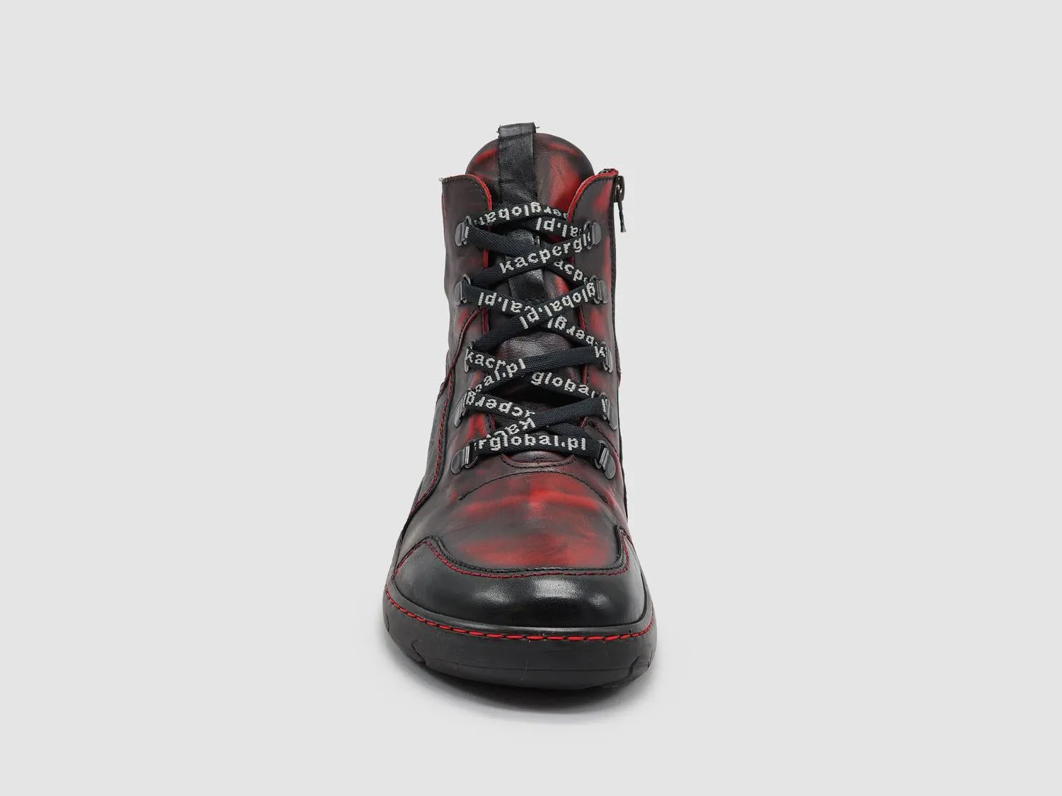 Women's Original Insulated Zip-Up Leather Boots In Black/red