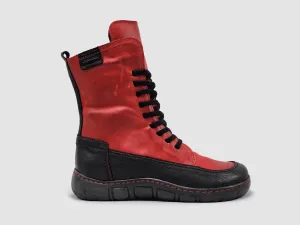 Women's Original Mid Wool-Lined Zip-Up Leather Boots In Red
