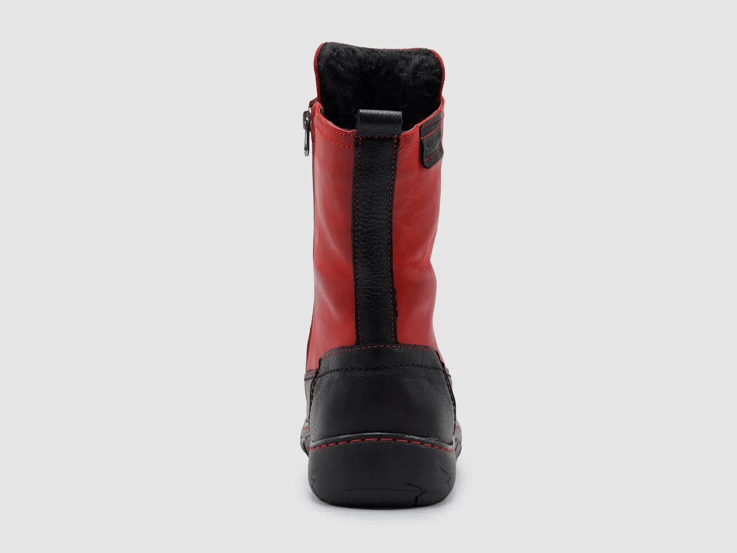 Women's Original Mid Wool-Lined Zip-Up Leather Boots In Red