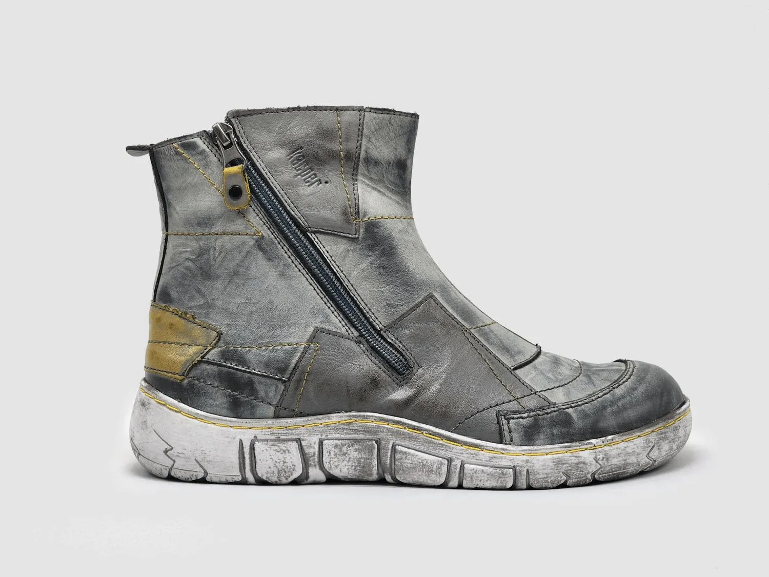Women's Original Wool-Lined Zip-Up Leather Boots In Grey
