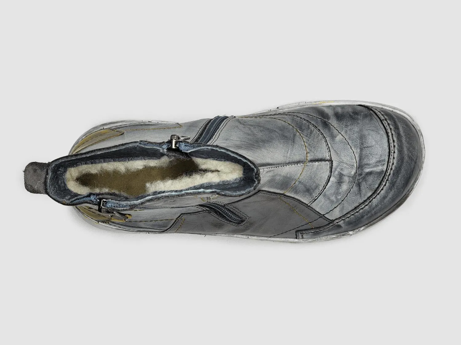 Women's Original Wool-Lined Zip-Up Leather Boots In Grey