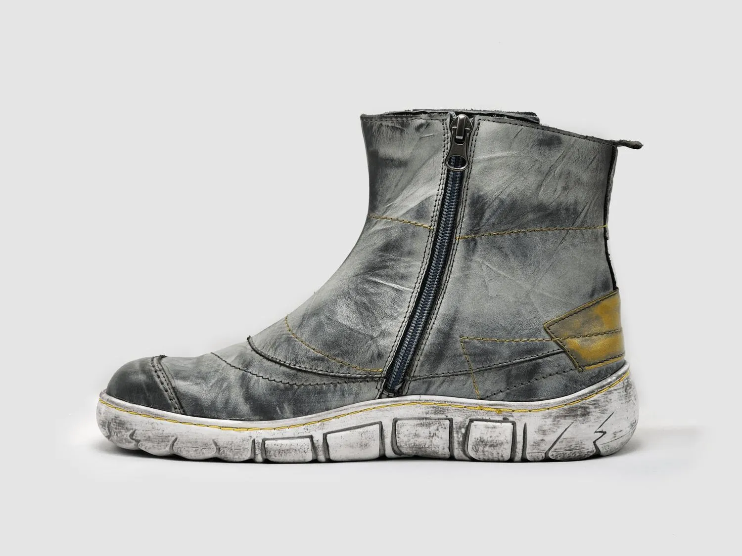 Women's Original Wool-Lined Zip-Up Leather Boots In Grey