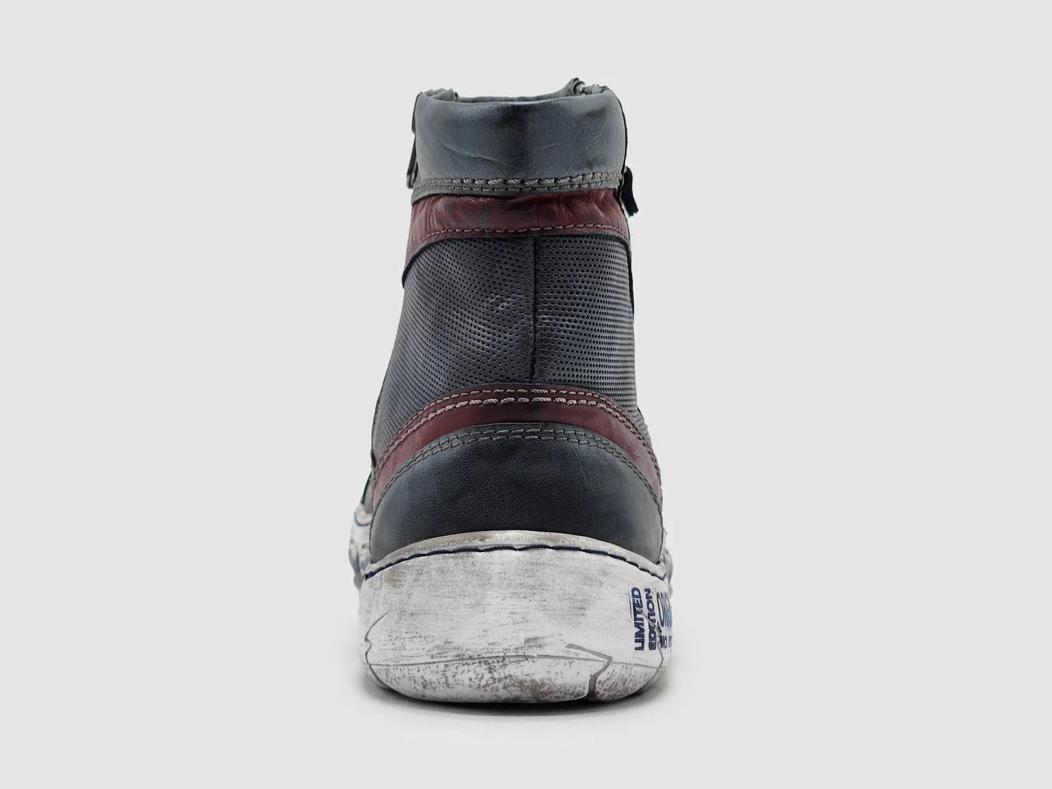Women's Original Zip-Up Leather Boots In Navy Blue
