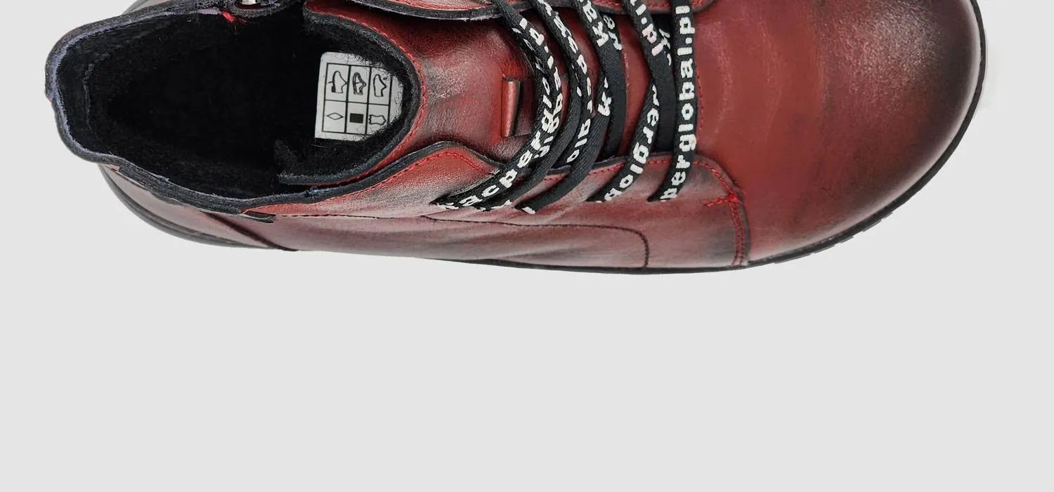 Women's Original Zip-Up Leather Boots In Red