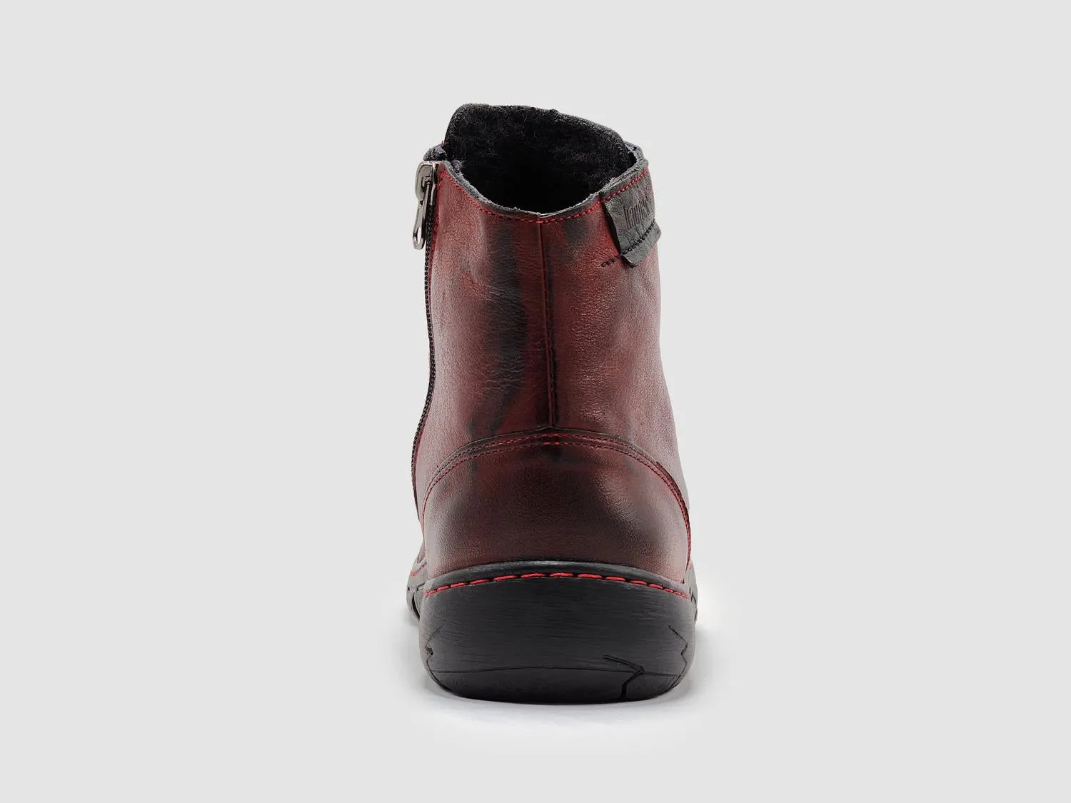 Women's Original Zip-Up Leather Boots In Red