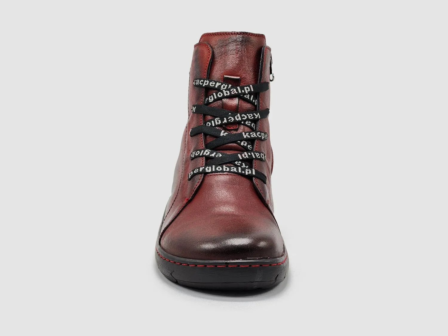 Women's Original Zip-Up Leather Boots In Red