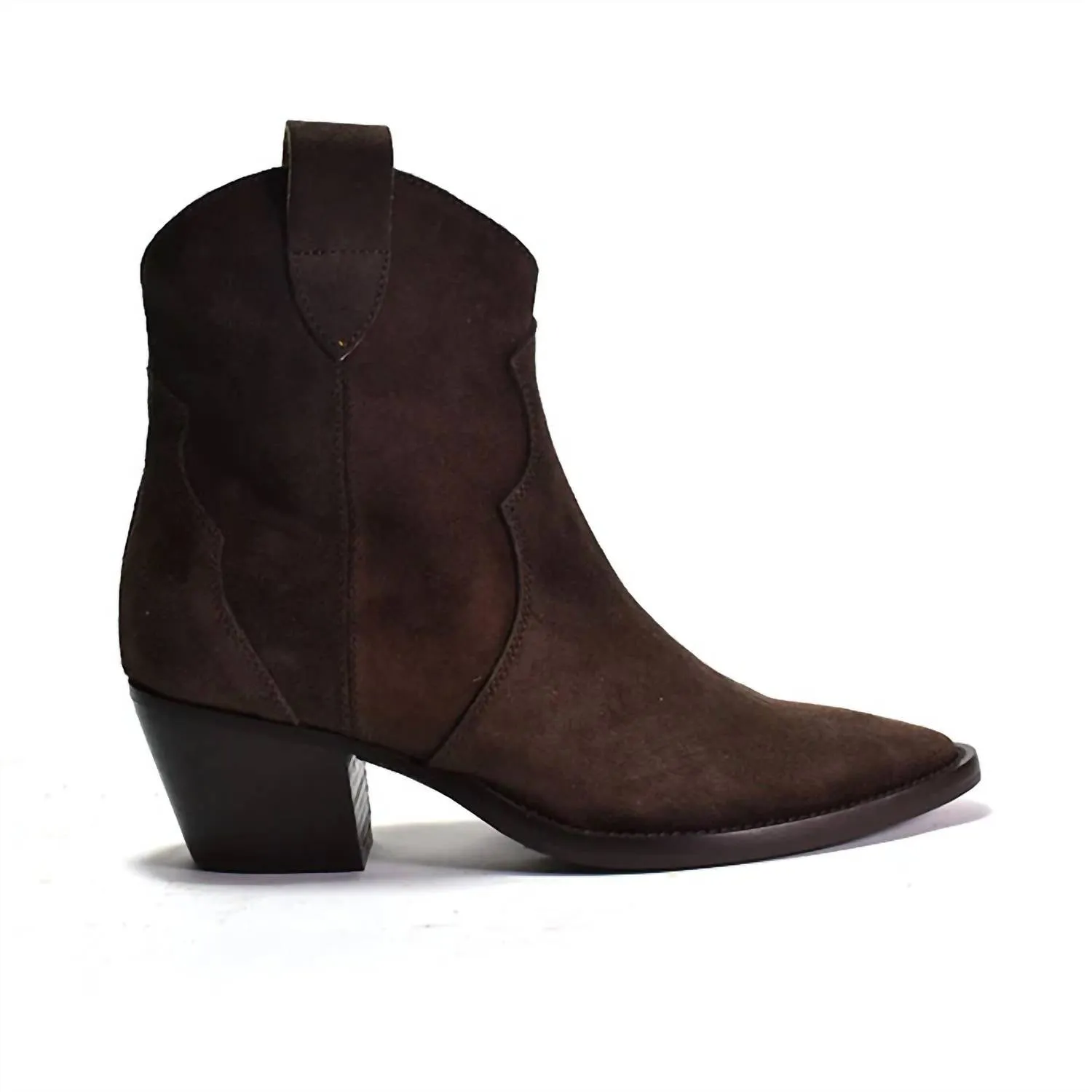 Women's Penny Bootie In Brown Suede